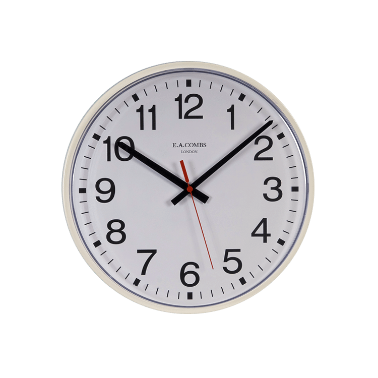 Medium-sized white Metal-cased Clock 6411AT